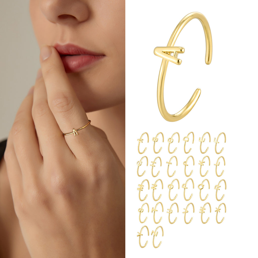 CYR0689 Letter Ring for Women Design Fashion Open Ring Tail Ring