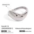 Gold-Plated Enamel Stainless Steel Ring — Sleek Contour — additional design view — jewelry finish and design detail