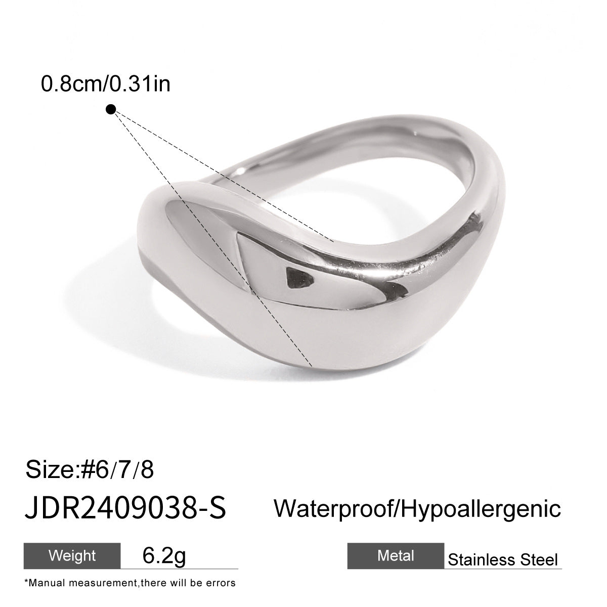 Color Block Ring Non-Fading Jewelry Accessories ring