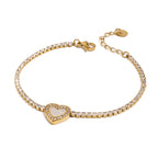 Stainless Steel Heart Full Diamond Bracelet Bangle Jewelry bracelet