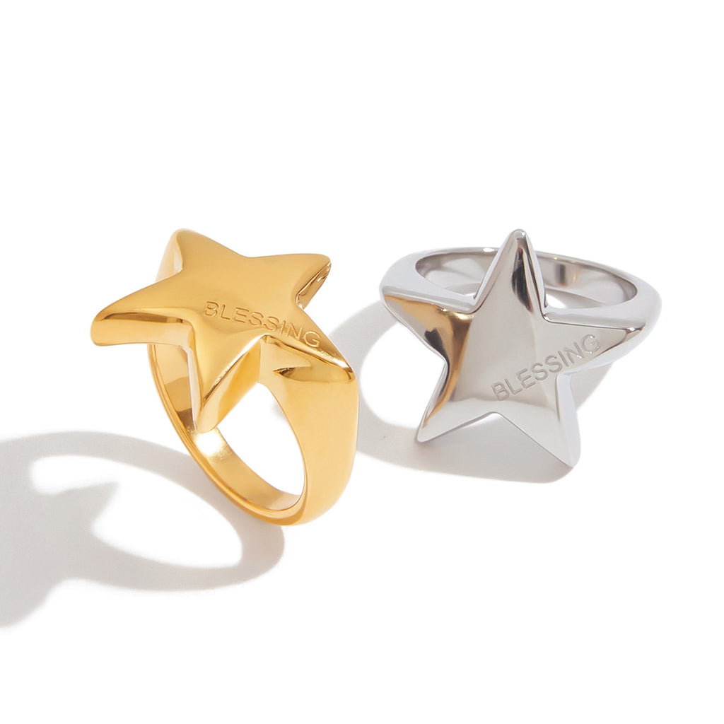 Five-pointed Star Ring Non-fading Jewelry rings Ornament