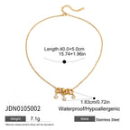 2H18K Gold Stainless Steel Rhinestone Necklace Accessories Women's Non-Fading Necklace