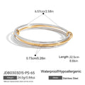 Cubic Zirconia Stainless Steel Bangle Bracelet in Gold-Plated — Everyday Classic — finish and profile — jewelry finish and design detail