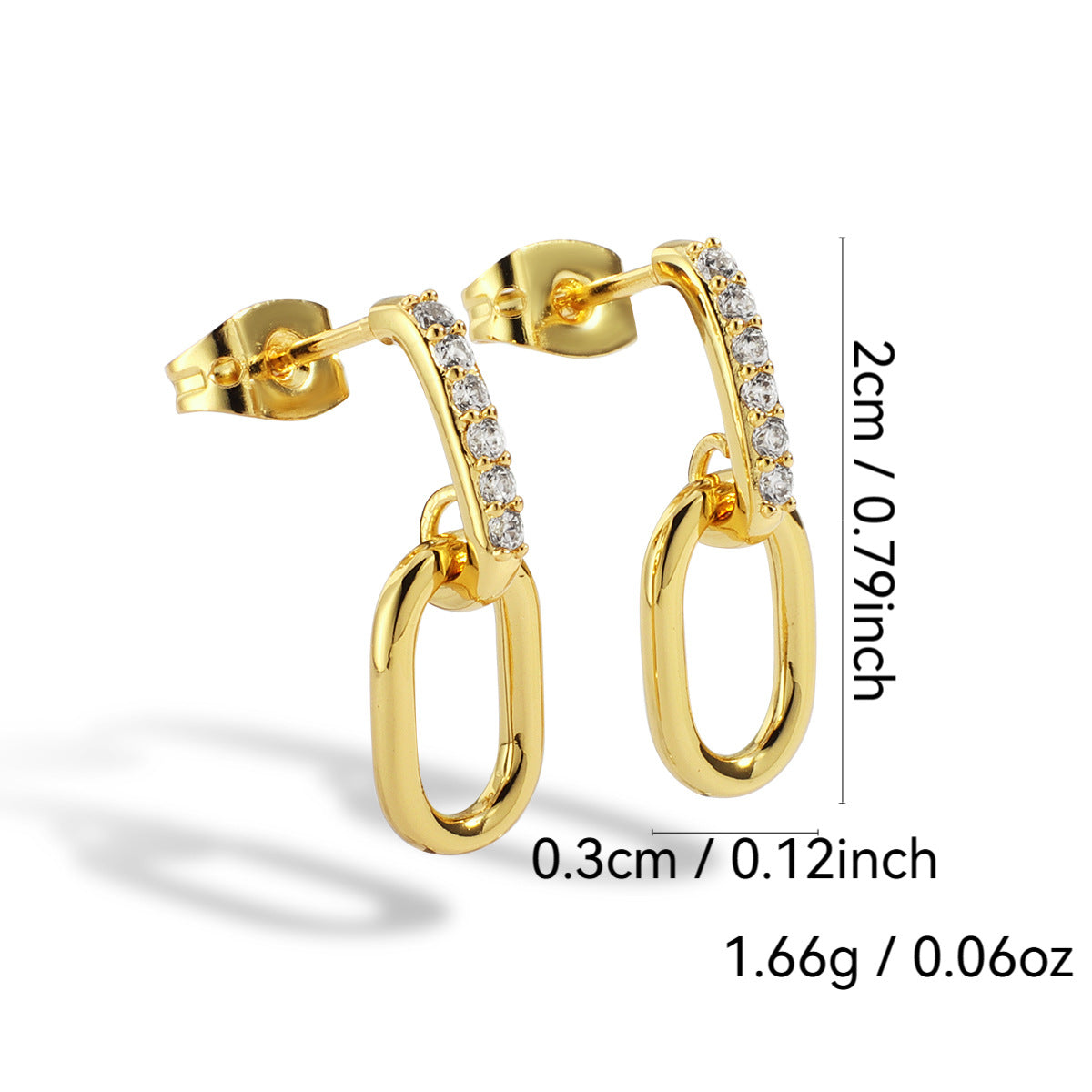 E0078 Minimalist Cool Style Earrings Geometric Earrings Women's Fashion Diamond Design Earrings