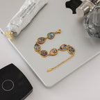 2H18K Stainless Steel Abalone Shell Bracelet Ring Non-Fading Jewelry