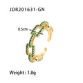 Stainless Steel Heart Zircon Ring rings — product style photo 12 — jewelry finish and design detail