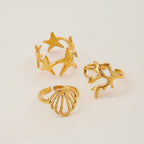 Ocean Ring Non-Fading Open Bracelet for Women Stainless Steel Jewelry