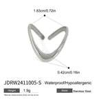 2H Jewelry Women's Stainless Steel Zircon Bracelet Ring Non-Fading Jewelry