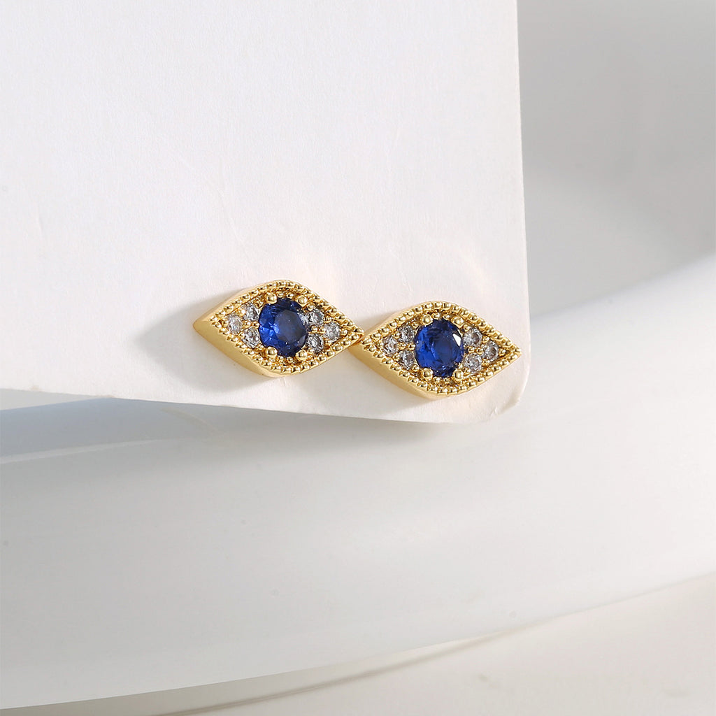 E0760 Design Devil's Eye Zircon Stud Earrings for Women Retro Earrings