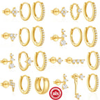 S925Pure Silver Classic Hoop Earrings High-End Women's Earring Set Hot-Selling Minimalist Style Earrings