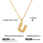 Stainless Steel Letter Necklace Pendant Necklace Jewelry Collarbone Chain