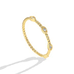 R0267  Twisted Copper Inlaid Zirconia Real Gold Plated Ring Minimalist Personality Ring for Women Trendy