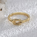 R0563 Simple and Unique Design Knot Ring for Women, Copper Plated with Real Gold, Fashionable Ring