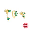 Star Moon Zircon 925 Sterling Silver Earring Set — wearable scale detail — jewelry finish and design detail