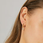 E0354 Ornament Square Diamond Earrings Minimalist Retro Hoop Simple Ear Clips for Women