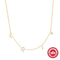 925 Sterling Silver Star Moon Zircon Layered Collarbone Necklace — collection product image 06