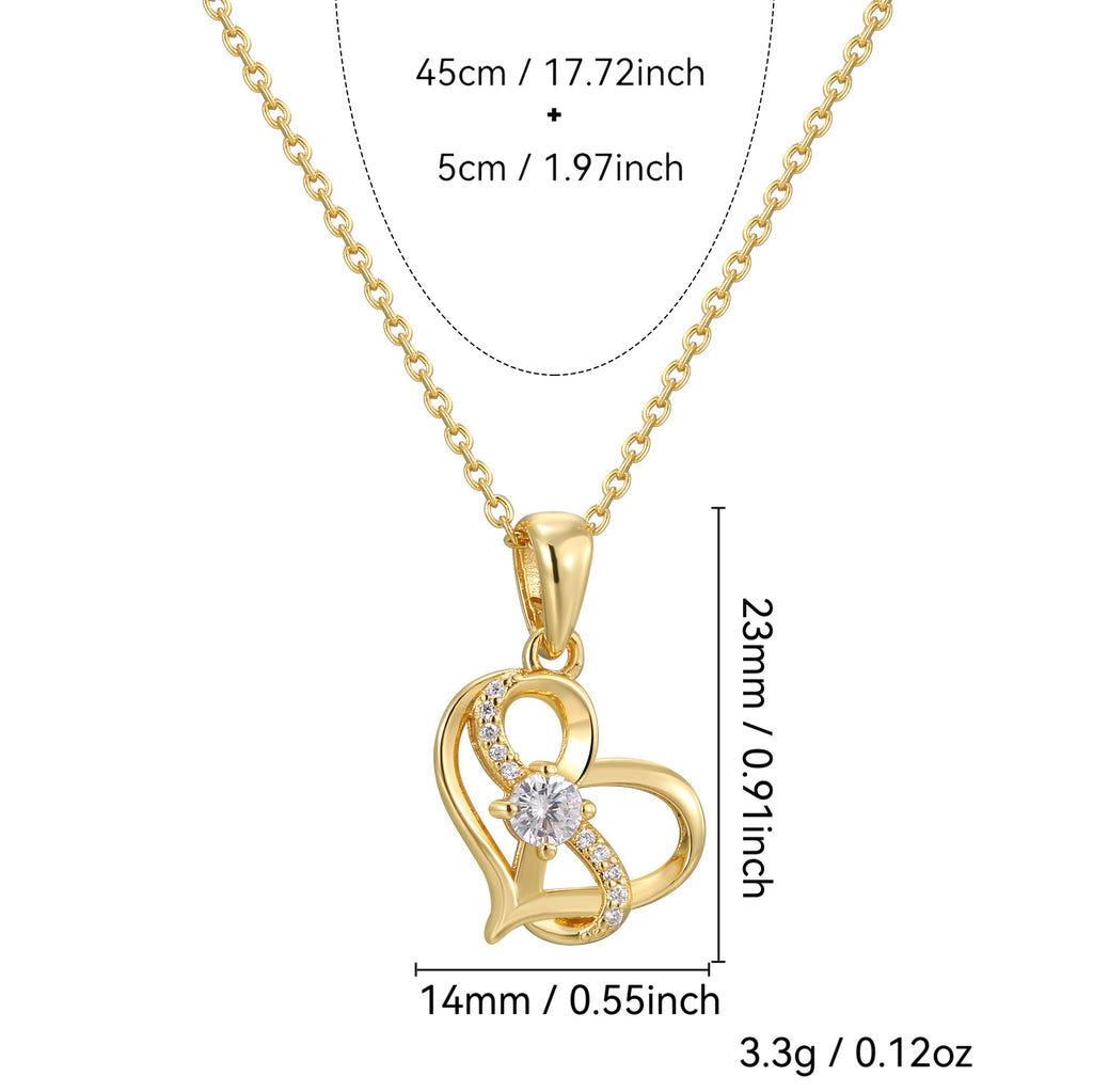 CYN0242 Eternal Infinity Love Copper Necklace Female Clavicle Chain Pendant Necklace