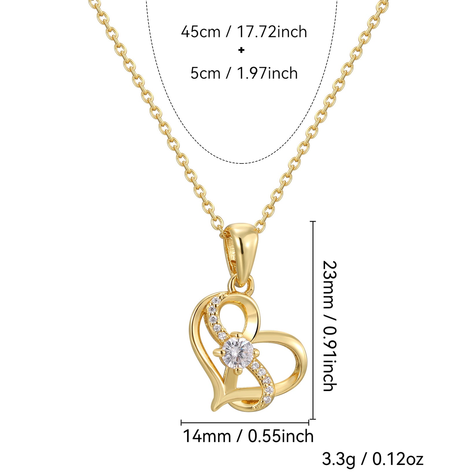 CYN0242 Eternal Infinity Love Copper Necklace Female Clavicle Chain Pendant Necklace