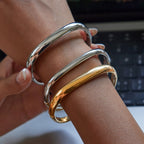 Stainless Steel Simple Square Bracelet Fashion Metal Buckle Vintage Bangle