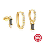 S925Sterling Silver Inlaid Diamond Star Moon Horse Eye Stud Earrings Hoop Earrings Hot-Selling Trendy Earrings Set