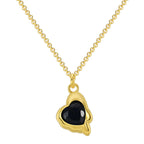 N0257 Fashion Retro Design Necklace for Women Deep Blue Zircon Irregular Heart Pendant