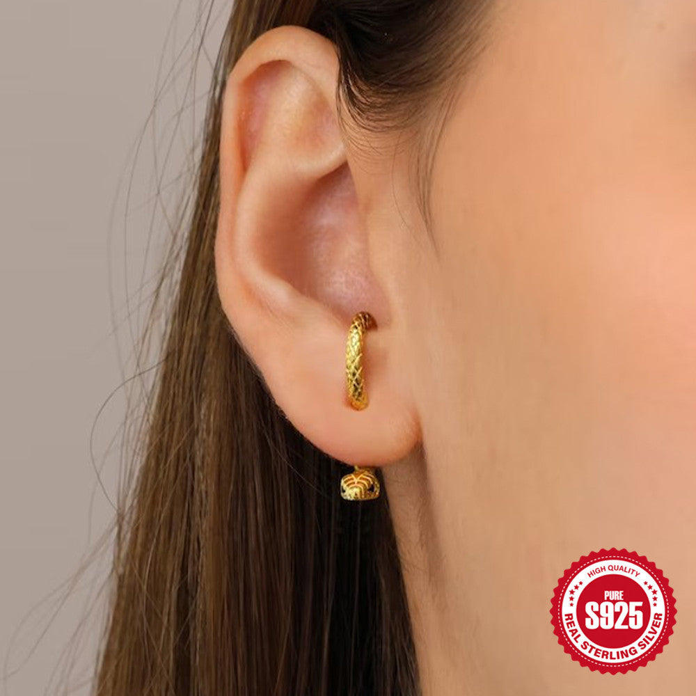 925Pure Silver Creative Fun Little Snake Adjustable Stud Earrings Hot-Selling Trendy Earrings In Stock