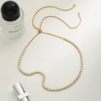 Stainless Steel Zircon Full Diamond Necklace for Women, Non-Fading Collarbone Chain, Short Necklace Jewelry