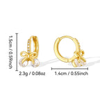 SE0262 S925Silver Fashion Zircon Earrings Bow Earrings