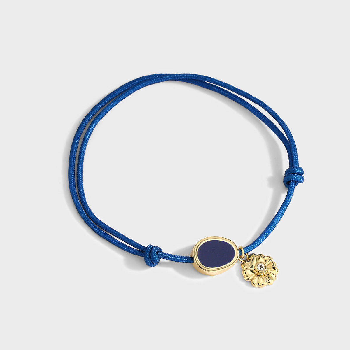 B0015 Ornament Copper Gold-Plated Braided Bracelet Chain Simple Flower Bracelet for Women