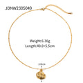 Seashell Pearl Stainless Steel Gold-Plated Necklace — product profile — jewelry finish and design detail