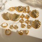 2H2025Summer Ocean Series Stainless Steel Earrings Shell Earrings Earrings for Women