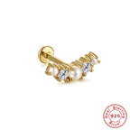 S925Sterling Silver Butterfly Inlaid Diamond Pearl Spiral Ear Cuff Hot Sale16G Flat Head Piercing Ear Cuff Jewelry