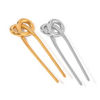 Trendy Fashion Stainless Steel Alkaline Water Knot Hairpin for Women18K Golden Glossy Knot Hair Fork
