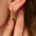 18k gold Earrings Ear Hooks Stainless Steel Jewelry for Women Non-Fading