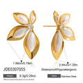 Pearl Stainless Steel Stud Earrings in Gold-Tone — Thoughtful Design styled for independent jewelry boutiques