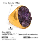 Stainless Steel Natural Stone Exaggerated Ring rings
