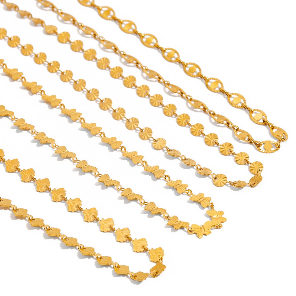 2H Stainless Steel Necklace Simple Jewelry Collarbone Chain Non-Fading Accessories