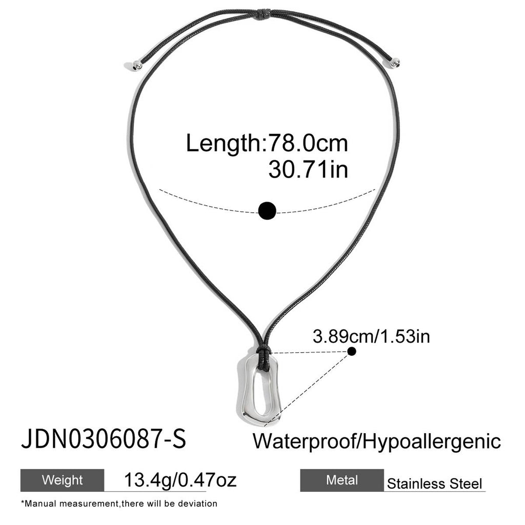 2H Stainless Steel Starfish Geometric Black Rope Necklace Collarbone Chain Jewelry