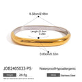 Geometric Minimalist Gold-Plated Stainless Steel Bangle Bracelet — close-up detail — jewelry finish and design detail