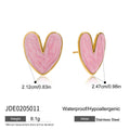 Enamel Stainless Steel Gold-Plated Drop Earrings — plating detail — jewelry finish and design detail