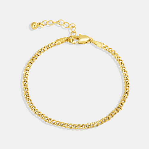 18K Gold-Plated Brass Cuban Link Chain Bracelet for boutique wholesale jewelry collections