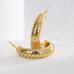 E0466 Fashion Wheat Ear Half Round Earrings for Women Vintage Elegant C Simple and Versatile Hoop Earrings