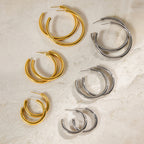 Classic C Hoop Earrings Versatile Ear Hoops Stainless Steel Jewelry Ear Accessories