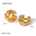 Ear Cuff in Gold-Plated Stainless Steel Earrings — Luminous Finish — product profile — jewelry finish and design detail