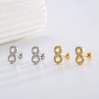 SE0200 S925Silver Plated with Full Diamond Love Infinity8Small and exquisite stud earrings