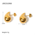 18K Gold-Plated Stainless Steel Drop Earrings with Teardrop Detail — jewelry construction