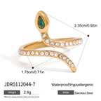 Original Green Zirconia Ring Non-Fading Jewelry Stainless Steel Bracelet Accessories