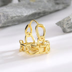 SE0044 S925Silver plating14K Gold Water Drop Shaped Lock Buckle Hip Hop Earrings Female Ear Jewelry