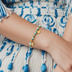 B0299 Fashion Vacation Starfish Shell Bracelet Shell Blue Shell Stone Beads