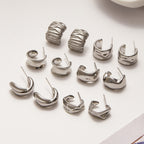 Geometric Earrings Classic Studs Stainless Steel Jewelry for Women Non-Fading Ear Accessories